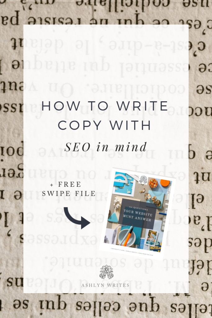 How to write copy with SEO in Mind - Ashlyn Writes Copywriting and Calligraphy