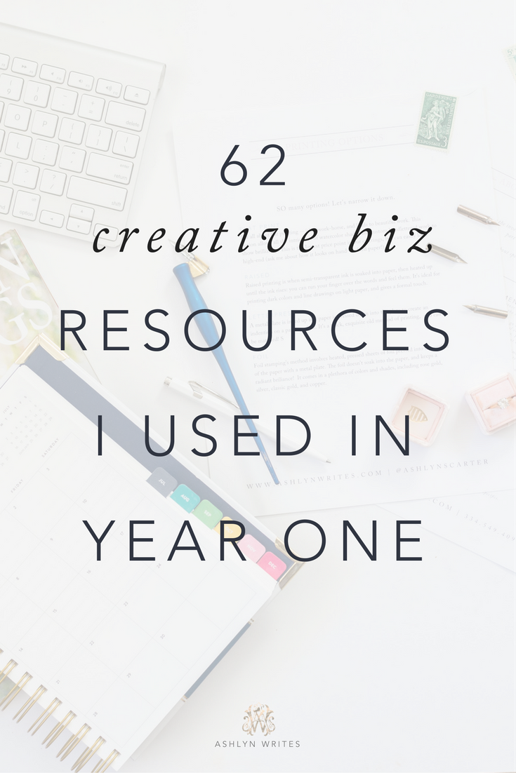 62 business and blogging resources I used in the first year of my creative biz