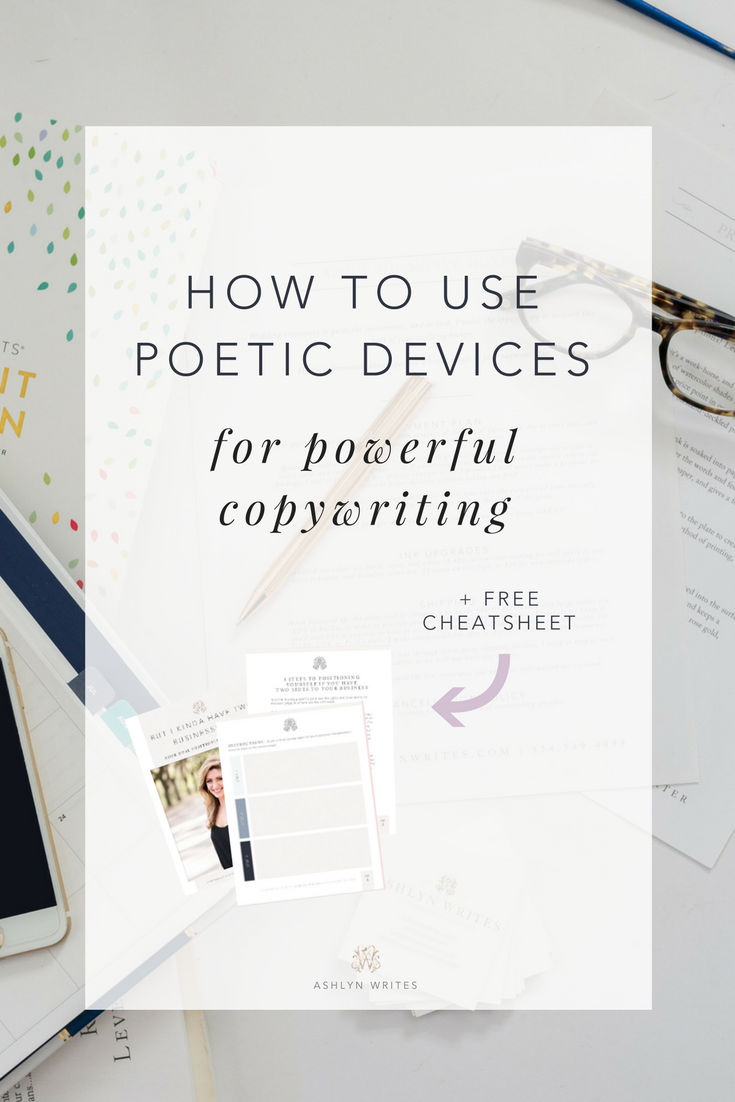 How to use poetic devices to be a better copywriter in your creative business by Ashlyn Carter of Ashlyn Writes