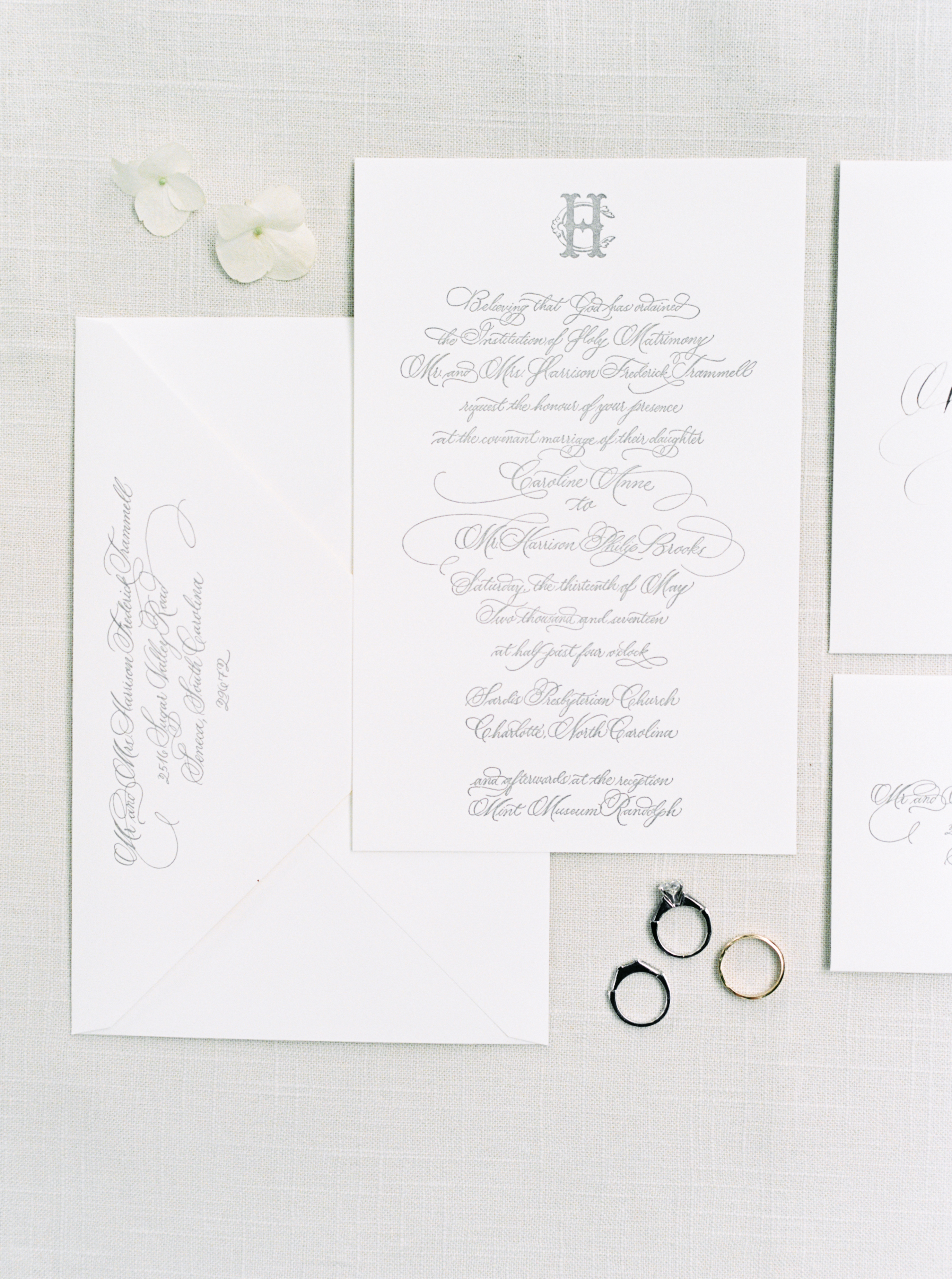 Classic southern wedding invitation calligraphy for North Carolina wedding by Ashlyn Writes Wedding Calligraphy Atlanta Wedding Calligrapher