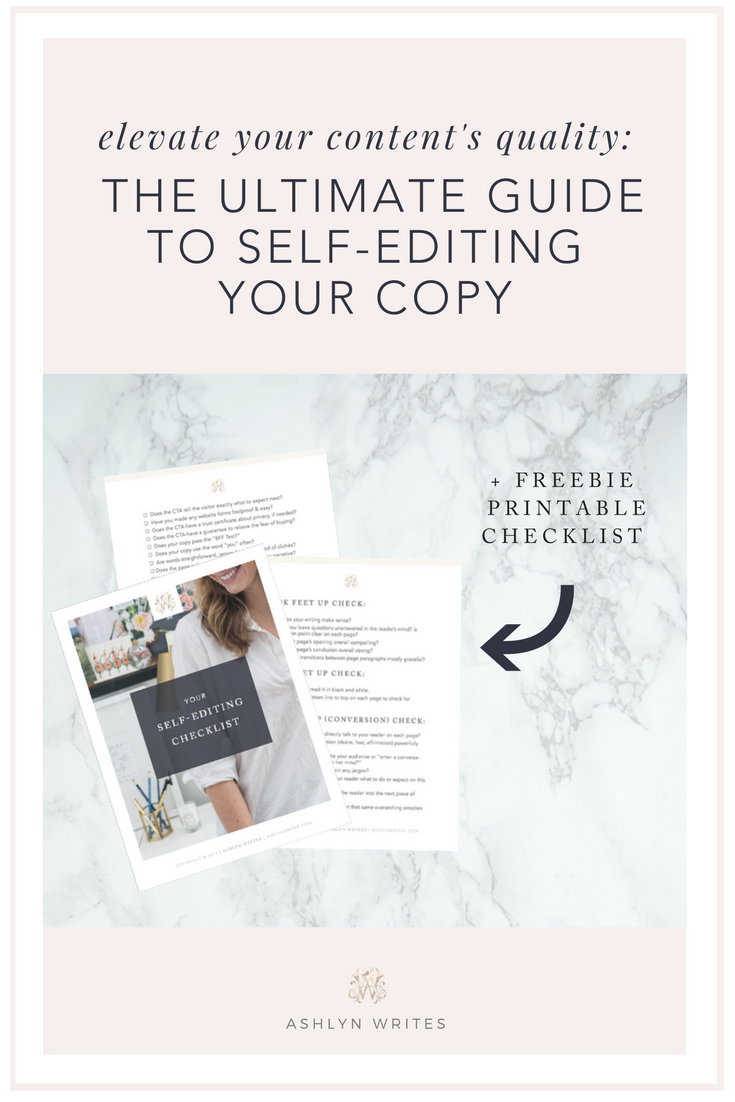 How to self-edit your own blogs, copywriting, and content from Ashlyn Writes—plus, a free cheatsheet to swipe for editing your next website before it goes live!