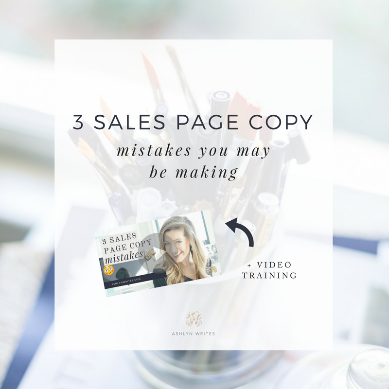 Sales page copywriting tips for creative entrepreneurs from Ashlyn Writes
