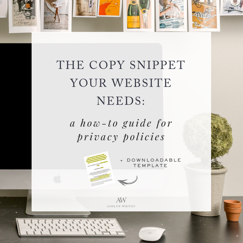 Website privacy policy template download link from Ashlyn Writes and The Contract Shop Featured Image