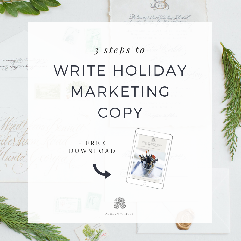 How to write holiday copy by creative copywriter Ashlyn Carter of Ashlyn Writes