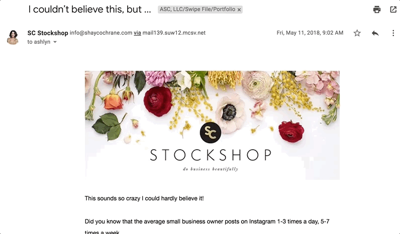 SCStockshop Welcome Email