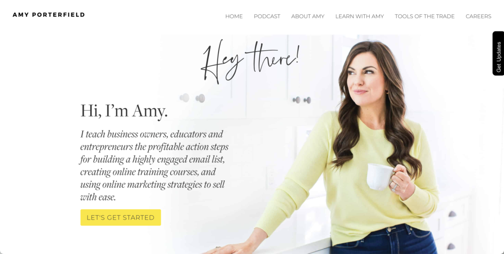 Amy Porterfield Website Screenshot